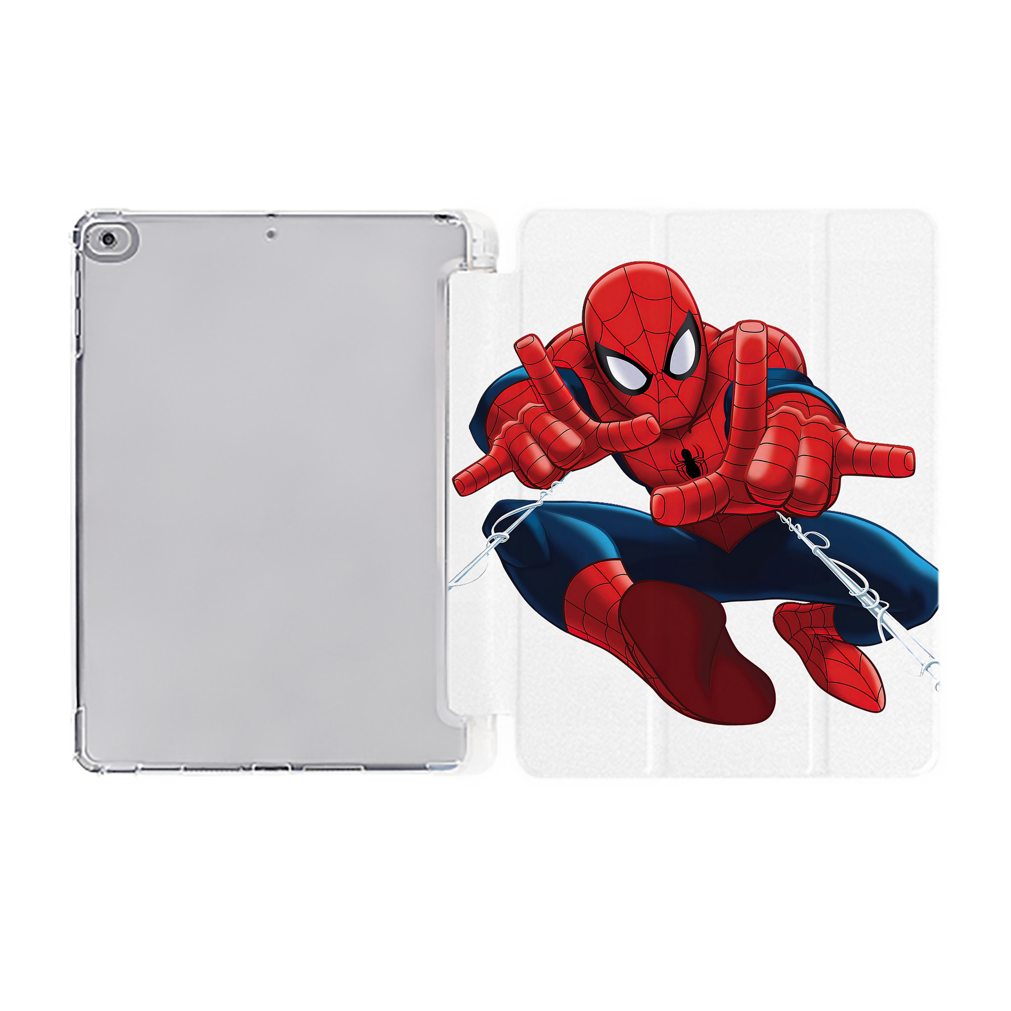 （画像用） Spider Man スパイダーマン IPad ケース ペン収納付き 三つ折りスタンド PUレザー×シリコン 対応機種9.5/10.5/10.9インチ